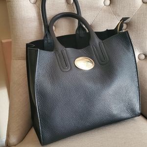 Roberto Cavalli Purse Black Leather Tote Italy